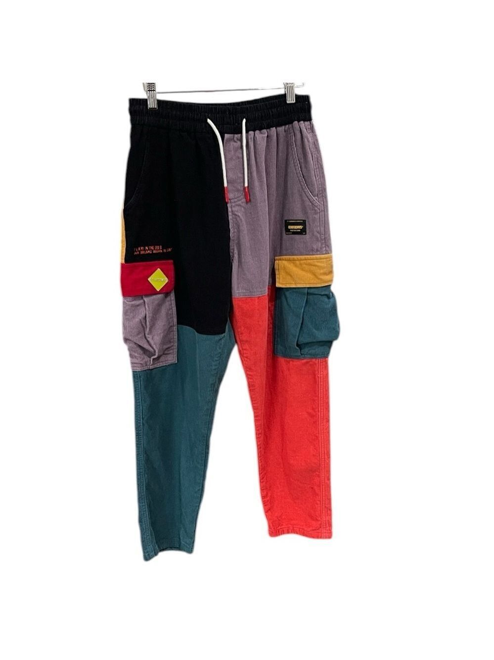 Coursemys Aelfric Eden Back To The 90’s Patchwork Corduroy Cargo Pants SZ S - Picture 2 of 6